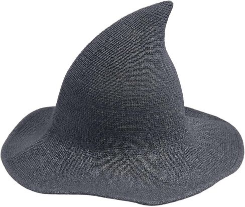 YouNuo Witch Hat for Women, Classic Halloween Knitted Wool Wizard Hat,Wide Brim Pointed Witches Cap for Party Cosplay Costume in Saudi Arabia