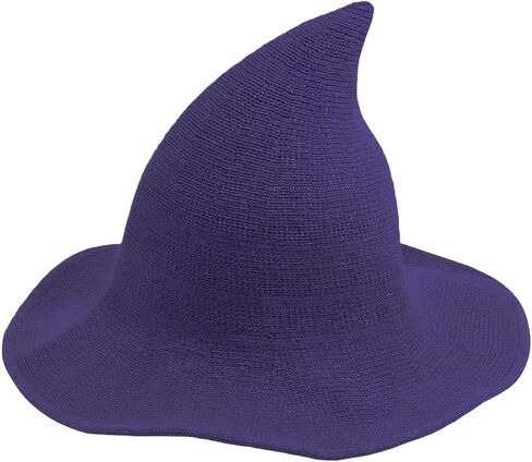 YouNuo Witch Hat for Women, Classic Halloween Knitted Wool Wizard Hat,Wide Brim Pointed Witches Cap for Party Cosplay Costume in Saudi Arabia