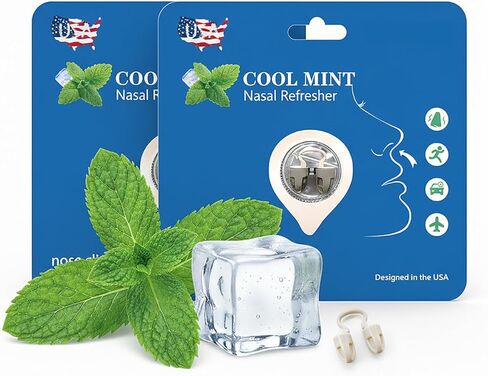 Peppermint Nose Clip Aromatherapy – Instant 3-Second Refresh for Driving, Work, Study & Sports | Relieves Stress, Supports Comfortable Breathing, Masks Unpleasant Odors(2 Pack) in Saudi Arabia