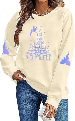 Magical Sweatshirts for Women Cute Graphic Magical Sweatshirt Family Vacation Shirt Casual Long Sleeve Tops in Kuwait