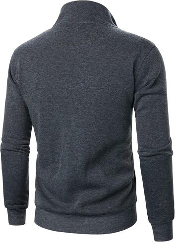 Men's Full Zip Sweatshirt, Stand Collar Lightweight Casual Outerwear, for Everyday Wear, Comfortable and Warm in Saudi Arabia