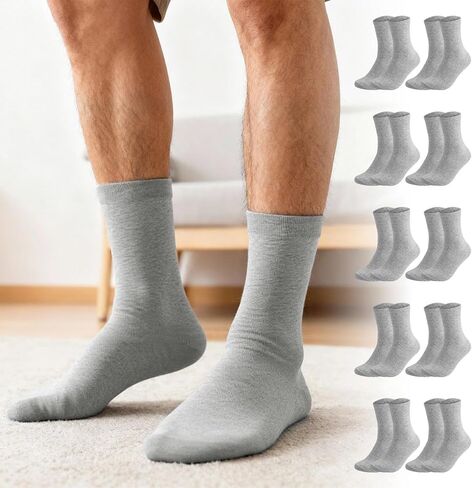 10 Pairs Men Socks Set, Soft Cotton Dress Socks for Casual and Formal Wear, Comfortable and Classic Socks in Saudi Arabia