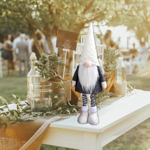 Large Christmas Gnomes Plush Decoration, 23 Inch Christmas Standing Gnomes with Retractable Legs Swedish Tomte Gnome FigurinesWinter Gnomes Plush Décor Christmas Ornaments Xmas Gifts (White) in Saudi Arabia