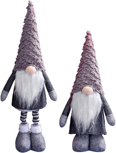 Large Christmas Gnomes Plush Decoration, 23 Inch Christmas Standing Gnomes with Retractable Legs Swedish Tomte Gnome FigurinesWinter Gnomes Plush Décor Christmas Ornaments Xmas Gifts (White) in Saudi Arabia