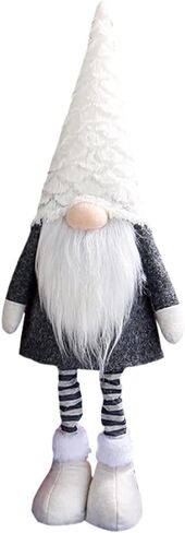 Large Christmas Gnomes Plush Decoration, 23 Inch Christmas Standing Gnomes with Retractable Legs Swedish Tomte Gnome FigurinesWinter Gnomes Plush Décor Christmas Ornaments Xmas Gifts (White) in Saudi Arabia