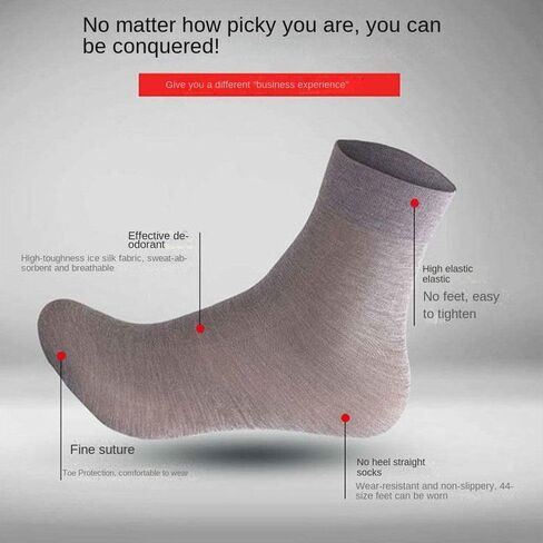 Men Stockings 10Pair Elastic Solid Color Ice Silk Mid Stocks Cool Summer Breathable Casual Socks(Light Blue) in Saudi Arabia