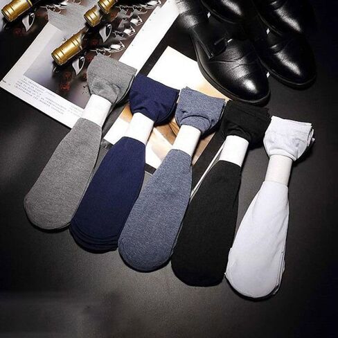 Men Stockings 10Pair Elastic Solid Color Ice Silk Mid Stocks Cool Summer Breathable Casual Socks(Light Blue) in Saudi Arabia