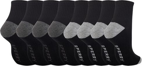 Sperry Men's 8-Pack Comfort Cushion Quarter Socks – Soft Durable Moisture-Wicking Athletic Ankle Socks for Men Shoe Size 6-12 in Saudi Arabia