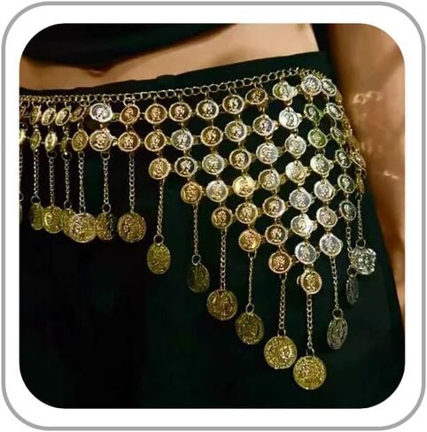 القراصنة الخصر سلسلة 14K الذهب حزام على شكل سلسلة للنساء القراصنة اكسسوارات النهضة مجوهرات عملة الخصر سلسلة البطن الجسم سلاسل الموضة in Kuwait