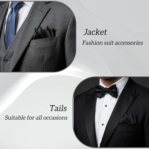 Mens Prefolded Pocket Squares,Black Suit Pocket Squares on Card Pockets,Solid Polyester Handkerchief for Party Banquet Prom Wedding in Saudi Arabia