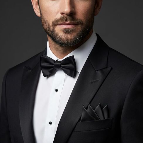 Mens Prefolded Pocket Squares,Black Suit Pocket Squares on Card Pockets,Solid Polyester Handkerchief for Party Banquet Prom Wedding in Saudi Arabia