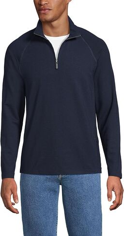 Lands' End Men's Long Sleeve Raglan Hybrid Quarter Zip in Saudi Arabia