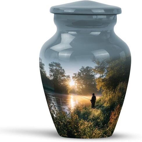 Small Urns for Human Ashes Fishing - Mini Urns for Human Ashes – Combo of 5 with 1 Large 10 Inch Urn for Mom & Man and 4 Mini Keepsake Urns for Dad & Women – Memorial Funeral Set in Saudi Arabia