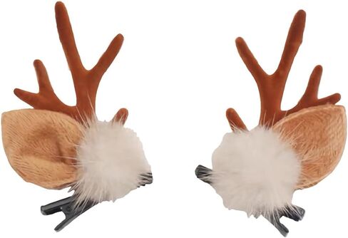 Reindeer Antler Headband for Adults Women - Christmas Deer Ears Headbands with Faux Fur, Halloween Hair Accessories in Kuwait