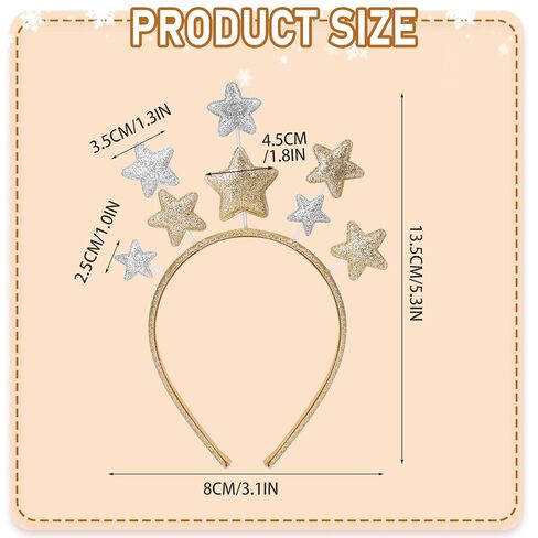 Glitter Star Headband Christmas Hair Bands for Birthday Party Holiday Festival Star Headband Hair Accessories for Women Adults Decor in Saudi Arabia