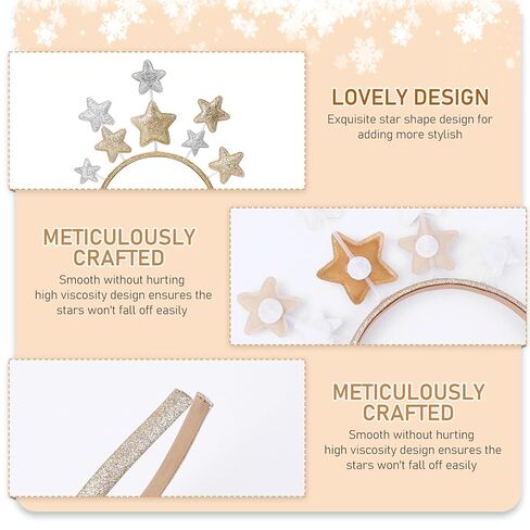 Glitter Star Headband Christmas Hair Bands for Birthday Party Holiday Festival Star Headband Hair Accessories for Women Adults Decor in Saudi Arabia