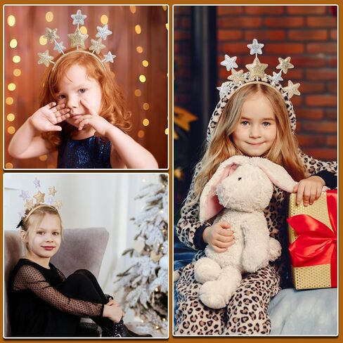 Glitter Star Headband Christmas Hair Bands for Birthday Party Holiday Festival Star Headband Hair Accessories for Women Adults Decor in Saudi Arabia
