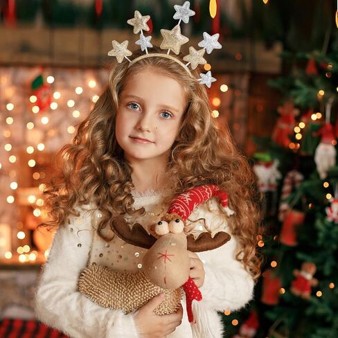 Glitter Star Headband Christmas Hair Bands for Birthday Party Holiday Festival Star Headband Hair Accessories for Women Adults Decor in Saudi Arabia