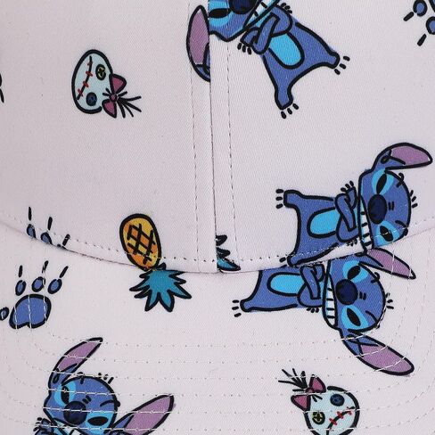 Disney Stitch Pineapples & Dolls All-Over Character Print Adult Pink Traditional Adjustable Hat in Saudi Arabia