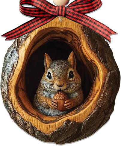 Squirrel Ornament - Squirrel Gifts for Lovers, Women, Men - Cute Funny Animals Ornaments for Christmas Tree - Animals Squirrels Themed Gifts - 2D 3 Layers Ornament​ 2025 in Saudi Arabia