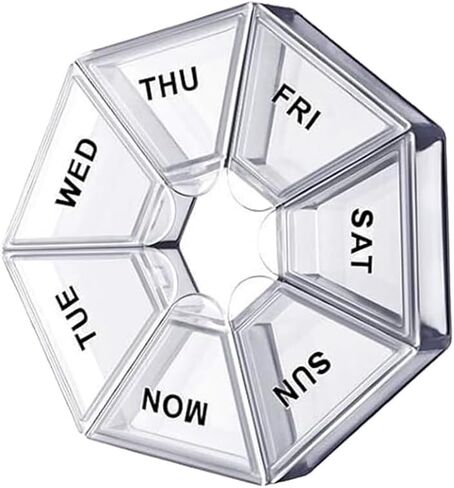 Travel Weekly Pill Organizer - Portable 7-Day Dispenser for Vitamins, Fish Oil,Pills and Supplements -(Purple) in Saudi Arabia