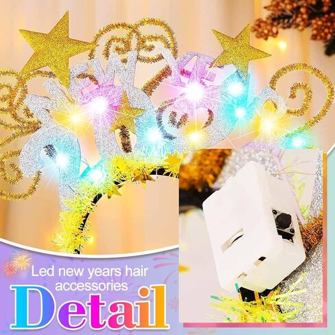 BARTOSI Light Up 2026 New Year Headband LED Happy New Year Hairbands Christmas Party Hair Accessories for Women in Saudi Arabia