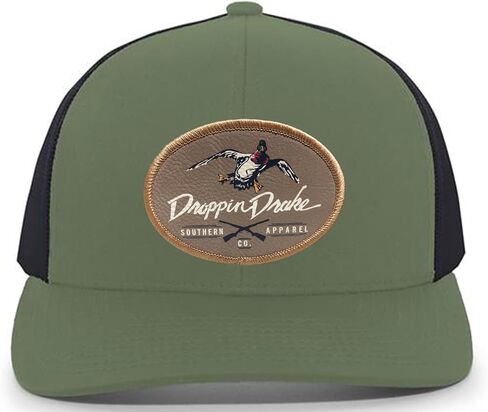 Mallard Duck and Gun X Oval Patch Snapback Mesh Trucker Hat in Kuwait