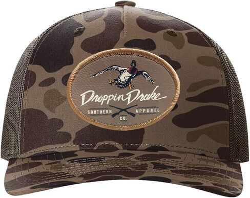 Mallard Duck and Gun X Oval Patch Snapback Mesh Trucker Hat in Kuwait