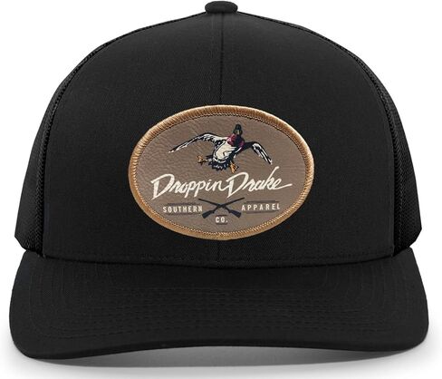 Mallard Duck and Gun X Oval Patch Snapback Mesh Trucker Hat in Kuwait