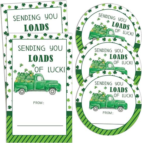 Happy St. Patrick's Day Gift Tag Sticker Labels, Lucky Clover Label Tag, St. Patrick's Day Decoration, 2 Inches Self-Adhesive Gift Tag Sticker for St Patricks Day Gift Wrapping-A01 in Saudi Arabia