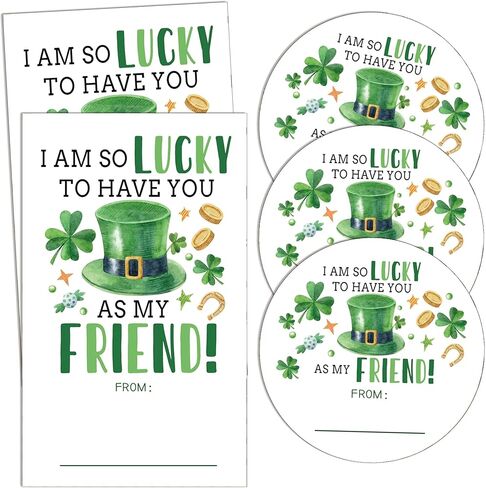 Happy St. Patrick's Day Gift Tag Sticker Labels, Lucky Clover Label Tag, St. Patrick's Day Decoration, 2 Inches Self-Adhesive Gift Tag Sticker for St Patricks Day Gift Wrapping-A01 in Saudi Arabia