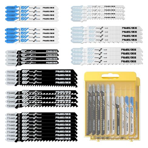 20 Pcs Jigsaw Blades Set with Case, 9 Types of Assorted T-Shank Replacement Jigsaw Blades, for Wood,Plastic and Metal Cutting in Kuwait