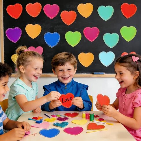 108 Pcs Heart Cutouts for Classroom 3.5 Inch Small Bulletin Board Heart Paper Board Decor for Office School DIY Craft in Saudi Arabia