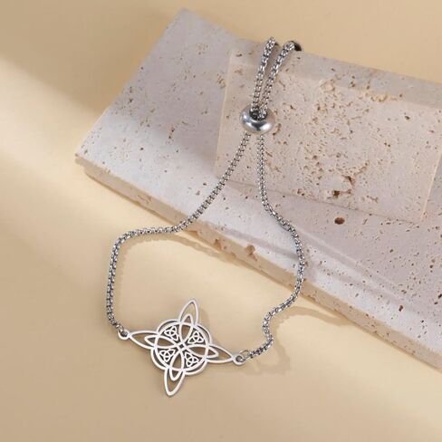 TEAMER Adjustable Witches Knot Bracelet Stainless Steel Celtic Knot Box Chain Bracelet Amulet Vintage Jewelry for Women in Saudi Arabia