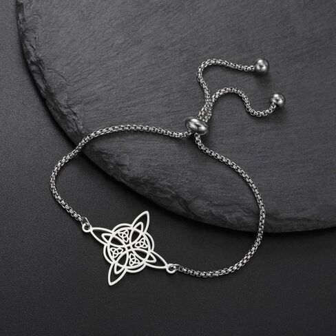 TEAMER Adjustable Witches Knot Bracelet Stainless Steel Celtic Knot Box Chain Bracelet Amulet Vintage Jewelry for Women in Saudi Arabia