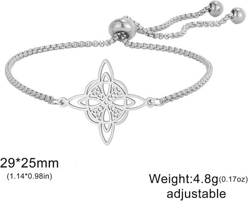 TEAMER Adjustable Witches Knot Bracelet Stainless Steel Celtic Knot Box Chain Bracelet Amulet Vintage Jewelry for Women in Saudi Arabia