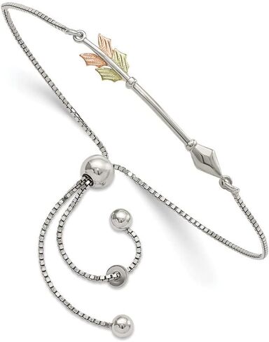 925 Sterling Silver 12K Gold Accents Arrow Adjustable Bracelet in Saudi Arabia