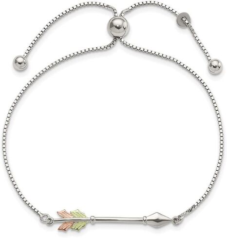 925 Sterling Silver 12K Gold Accents Arrow Adjustable Bracelet in Saudi Arabia