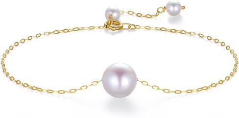 KOKO PEARL JEWELRY]Japanese-Made Akoya Pearl Bracelet for Women,Real Pearls with 10K Solid Gold, Layered Chain Bracelet, Multiple Styles, Everyday Jewelry Gift br40 in Saudi Arabia