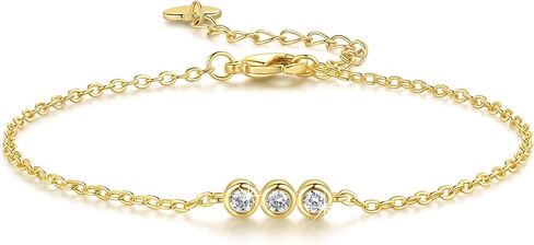 Gold Bracelets for Women 14K Gold Bracelets for Women Chain Bracelet for Womens Sparkling and Affordable Luxury Minimalist Womens Cubic Zirconia Bracelet in Saudi Arabia