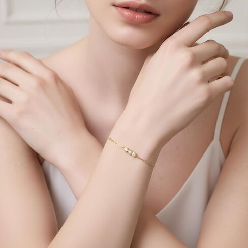 Gold Bracelets for Women 14K Gold Bracelets for Women Chain Bracelet for Womens Sparkling and Affordable Luxury Minimalist Womens Cubic Zirconia Bracelet in Saudi Arabia