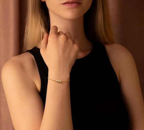 Gold Bracelets for Women 14K Gold Bracelets for Women Chain Bracelet for Womens Sparkling and Affordable Luxury Minimalist Womens Cubic Zirconia Bracelet in Saudi Arabia