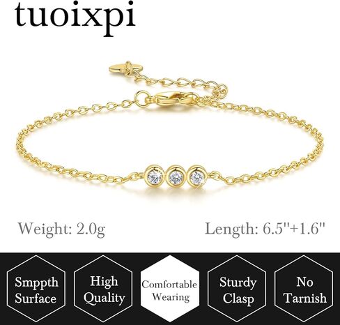 Gold Bracelets for Women 14K Gold Bracelets for Women Chain Bracelet for Womens Sparkling and Affordable Luxury Minimalist Womens Cubic Zirconia Bracelet in Saudi Arabia
