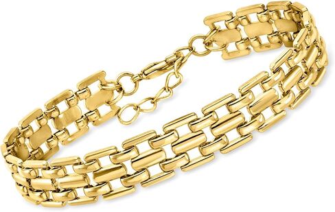 Ross-Simons 14kt Yellow Gold-Plated Panther-Link Bracelet. 7 inches in Saudi Arabia