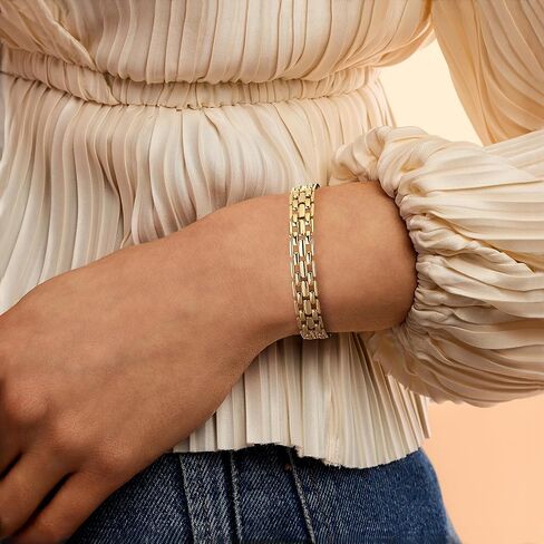 Ross-Simons 14kt Yellow Gold-Plated Panther-Link Bracelet. 7 inches in Saudi Arabia