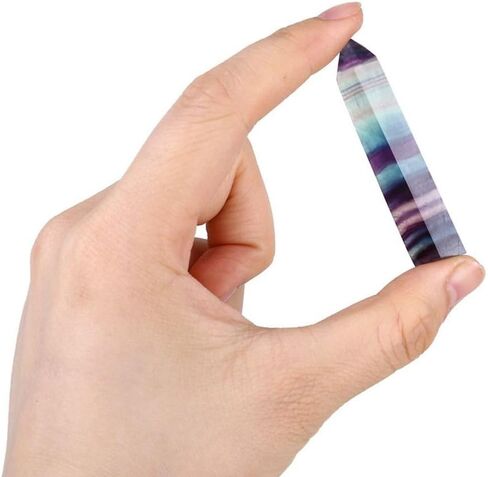 Colorful Fluorite Geometry Shape Rainbow Single-Pointed Crystal Hexagonal Single Pointed Natural Energy Stone Raw(S) in Saudi Arabia