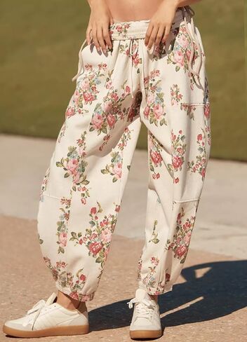 Barrel Sweatpants Women Baggy Leopard Pants Casual Fall Lounge Cheetah Print Pants Trousers with Pockets in Saudi Arabia