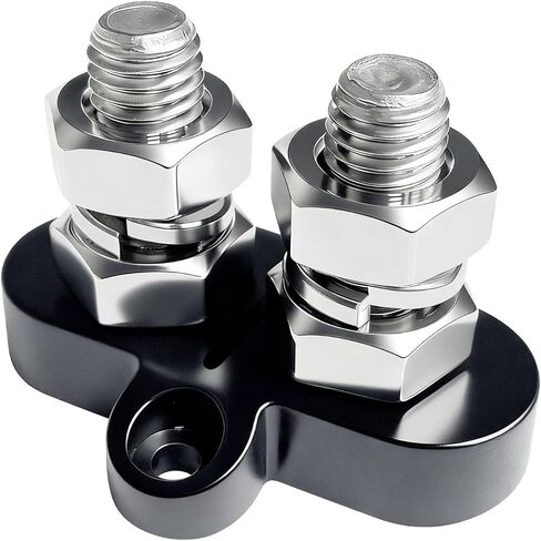 LENKRAD M10 Bus Bar Terminal Block 12v Single Stud 3/8" Terminal 250A Battery Junction Post Power,New Energy Posts Block for Auto Marine Ground Block Positive and Negative (Black) in Kuwait