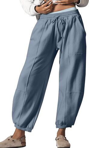 Barrel Sweatpants Women Baggy Leopard Pants Casual Fall Lounge Cheetah Print Pants Trousers with Pockets in Saudi Arabia