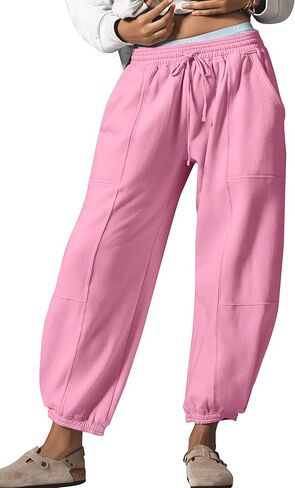 Barrel Sweatpants Women Baggy Leopard Pants Casual Fall Lounge Cheetah Print Pants Trousers with Pockets in Saudi Arabia